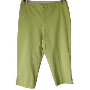 Liz Claiborne Women's Audra Pants Capri Size 16 Light Green Light Academia